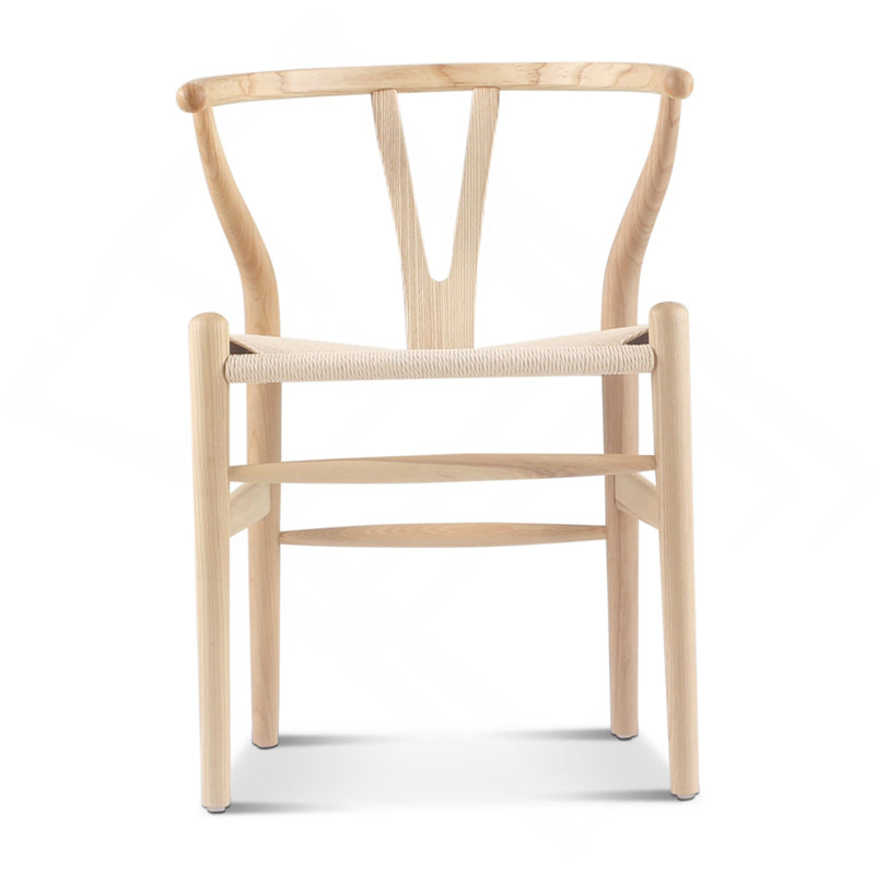 Fauteuil teinture blanche, Bois de frêne naturel