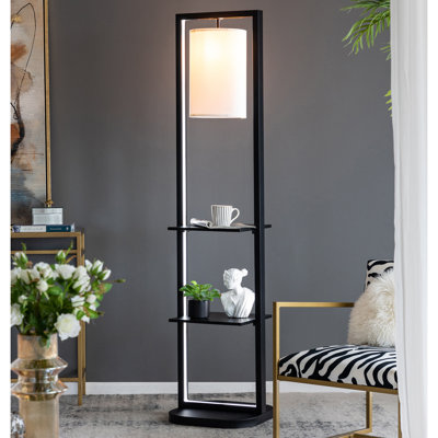 74.2'' Black Column Floor Lamp