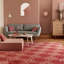 Hand Knotted Wool Floral Area Rug in Pink