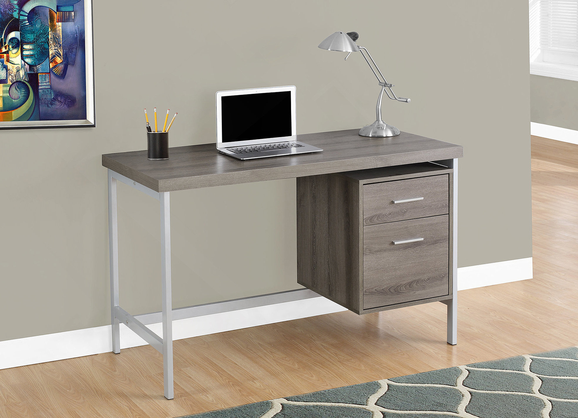 Latitude Run® Contemporary 48 Inch Laptop Computer Desk With Storage ...