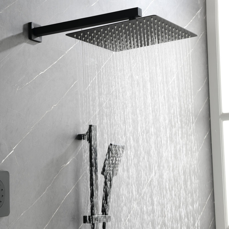 Complete Shower System with Bodysprays, Matte Black