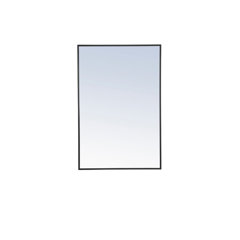 Sabine Metal Rectangle Wall Mirror, 42" x 28", Black