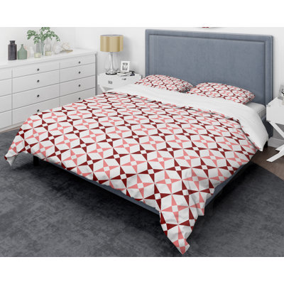 Ensemble de housse de couette de style mid-century rétro grid i