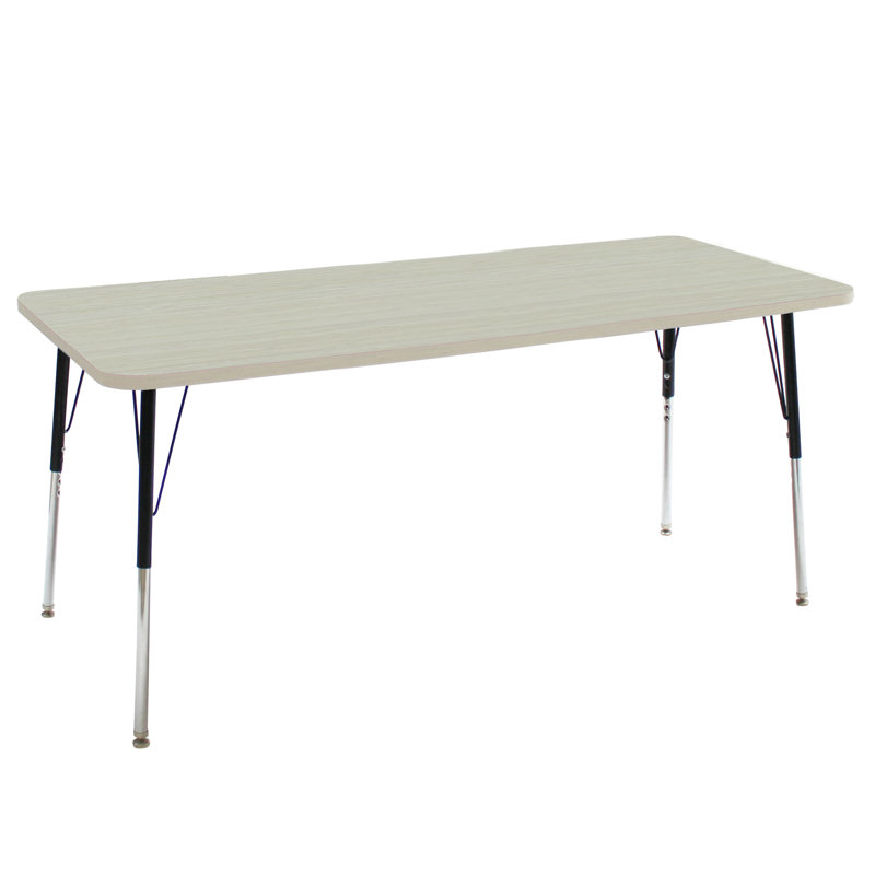 Table d'activité rectangulaire avec pieds réglables La Madera, 30 po x 72 po, Standard, Sable asiatique / noir