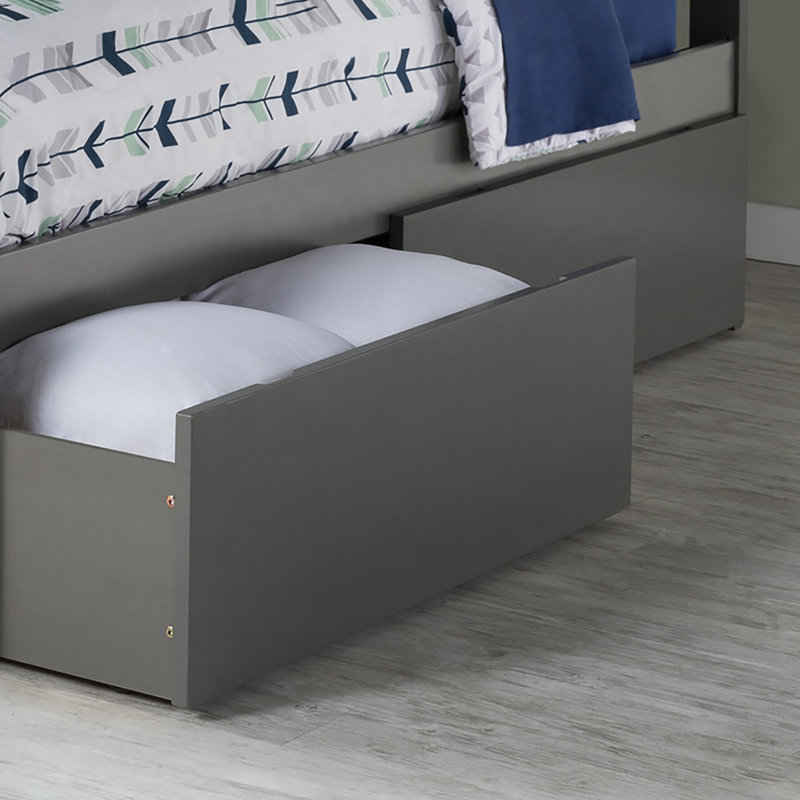 Tiroirs de rangement sous le lit Rasnick, Gris, Simple / Double