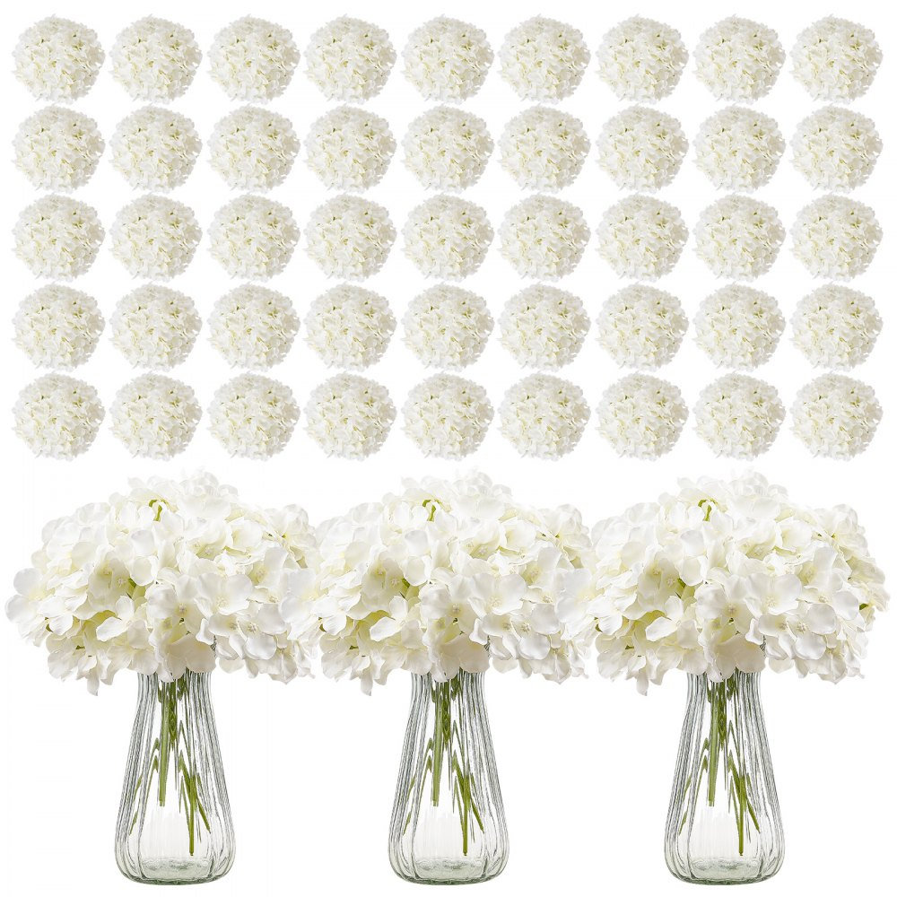 Artificial Silk Hydrangea Flowers 24.9 CM Bouquet Arrangement White