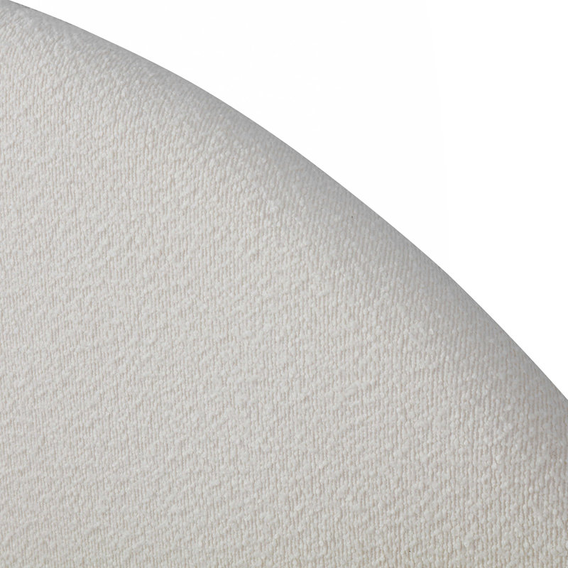 Lit plateforme en tissu bouclé Boucle, Grand lit, Blanc