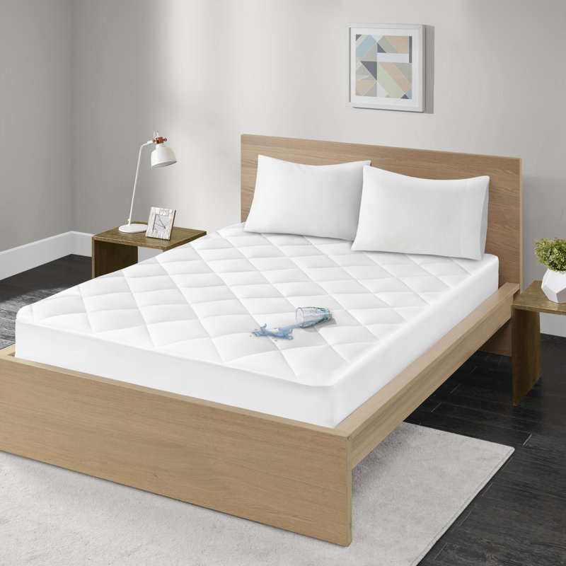 Quiet Nights 300 Thread Count Cotton Sateen Waterproof Mattress Pad, Twin