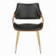 Chaises de salle à manger contemporaines avec similicuir rembourré et pieds en métal - ensemble de 2