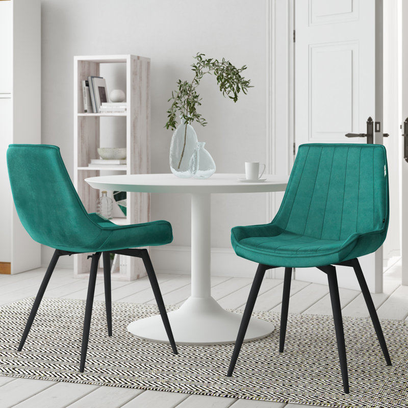Pyle 47cm H Velvet Upholstered Side Chair, Green