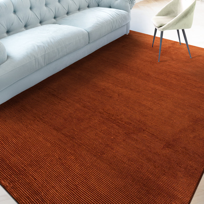 Tapis rouille noué à la main, Rectangulaire 3 pi x 5 pi
