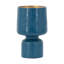 Dany Vase, Crocodile Texture, Watertight Base, 8 Inch Blue Aluminum