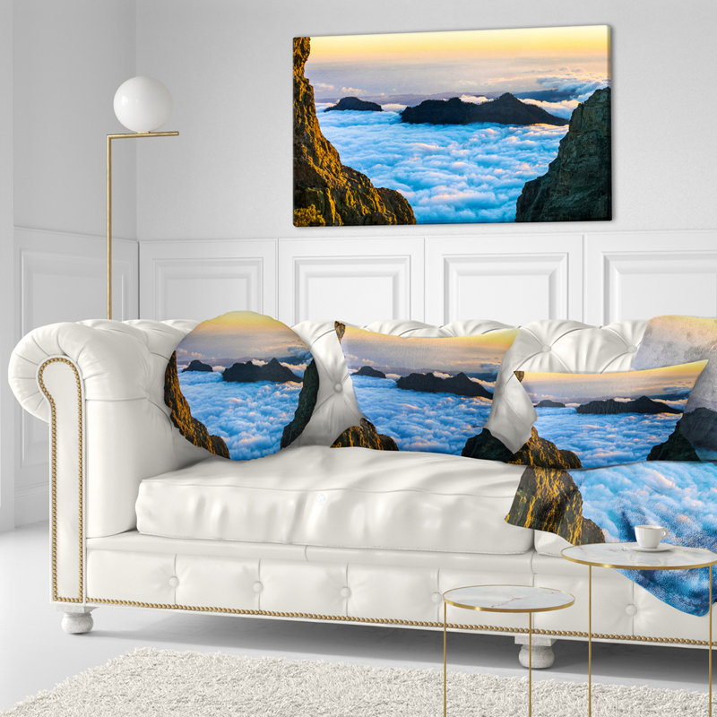 Coussin lombaire à coucher de soleil sur les nuages mer shore gran canaria