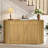 Luminex 55.1" Buffet Cabinet With Storage, Accent Sideboard And Credenza With Fluted Doors, Wood Coffee Bar Console For Kitchen, Living Room-1244134365