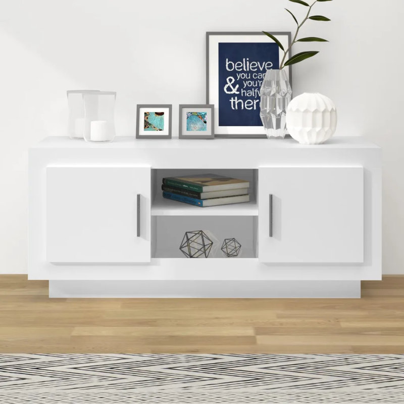 Jekeria Unfinished TV Stand for TVs up to 43", White