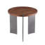 Table basse ronde en bois de noyer et pieds en métal-1486532152