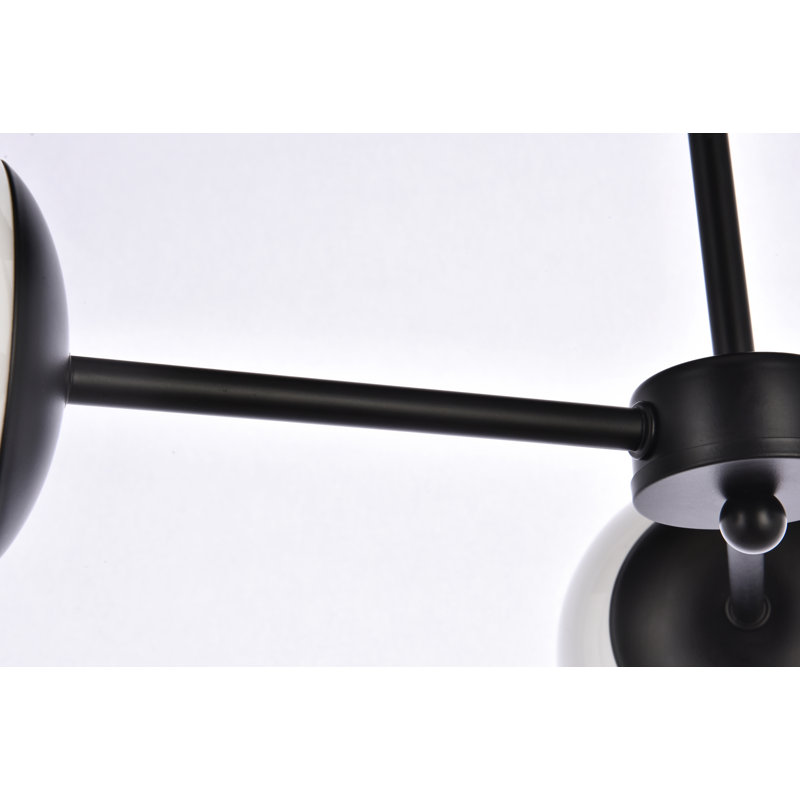 Plafonnier semi-encastré 3 lumières 26 po Caisha, Blanc, Noir