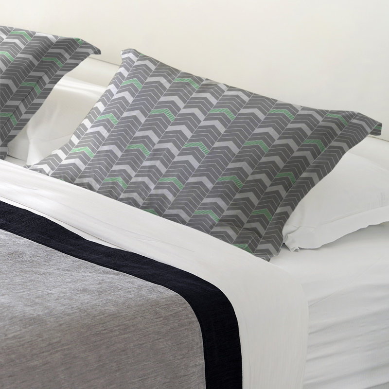 Taie décorative Rhonda, Grand, Polyester, Vert