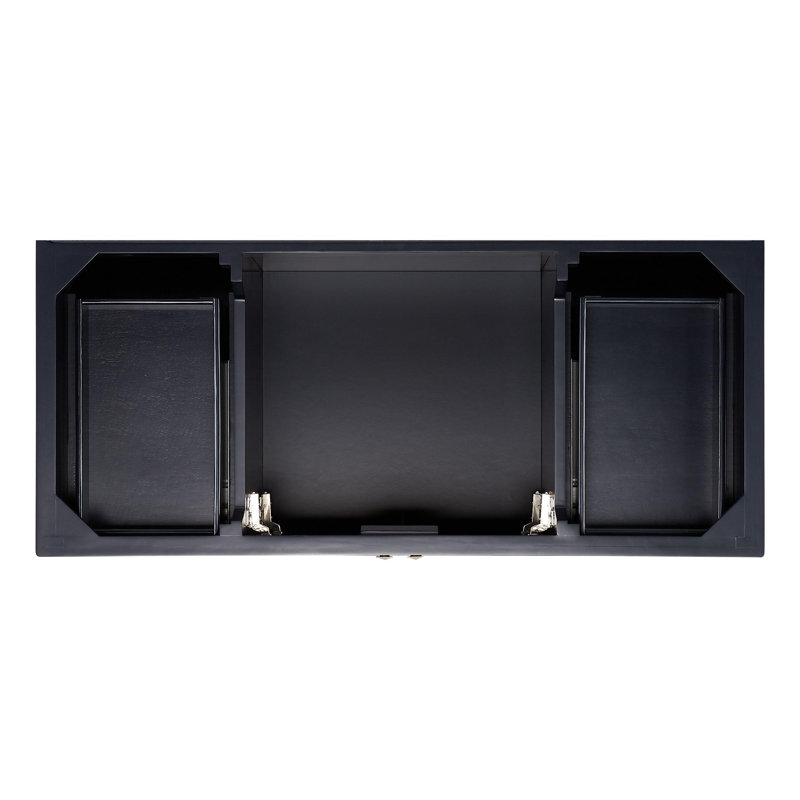 Quen 48" Freestanding Single Basin Vanity Set with Cabinet, Vanity Top, Carrara Marble, Midnight Navy Blue, No Faucet Holes