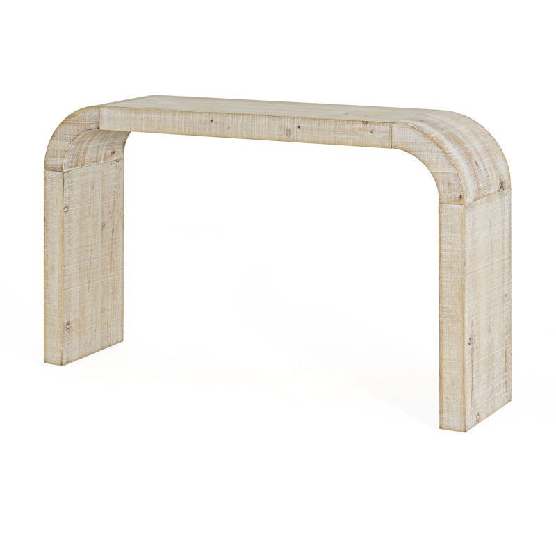 Wood Console Table With Curved Edge, Natural