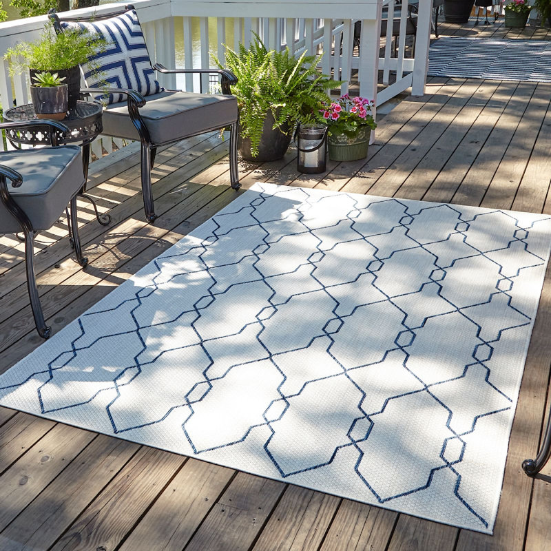 Tapis d'extérieur Preen couleur crème, Rectangle 6 pi x 9 pi