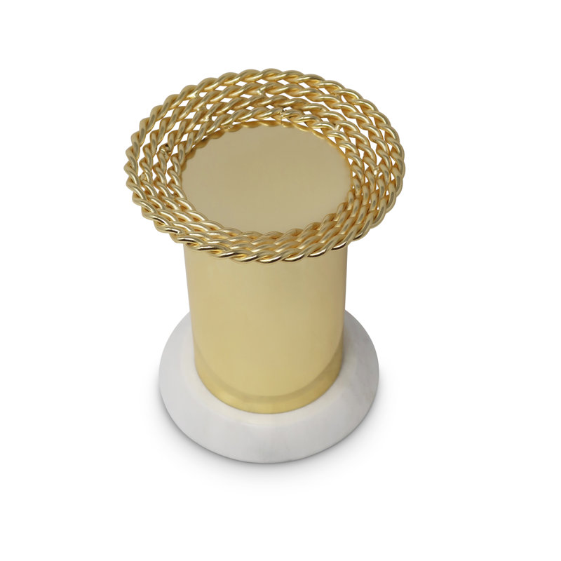 4.5'' White Marble Tabletop Candlestick