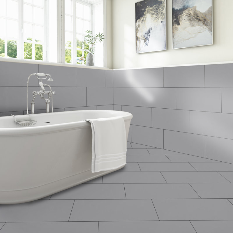 True Story 12'' W x 24'' L Porcelain Throughbody Singular Tile, Pewter