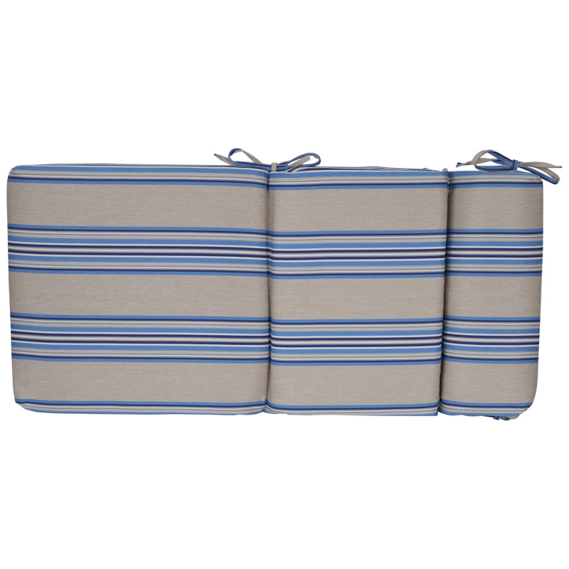 Coussins de siège / dossier en oléfine tissée 20 pouces par 42 pouces (ensemble de 2), Beige; bleu; multicolore