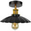 Plafonnier semi-encastré, parasol industriel en métal noir, lampe de base E26 pour cuisine, couloir, entrée, chambre à coucher, porche, éclairage rustique rétro