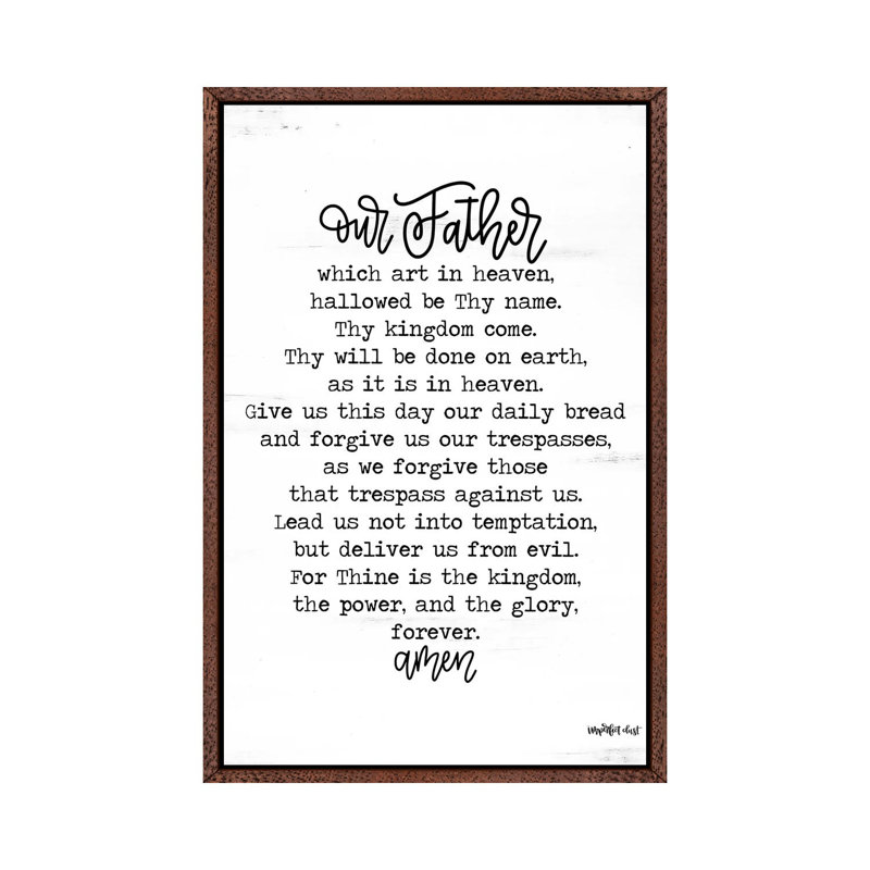 Lord's Prayer by Imperfect Dust - Print on Canvas, 101.6 cm H x 66.04 cm W, Classic Brown Wood Framed Canvas