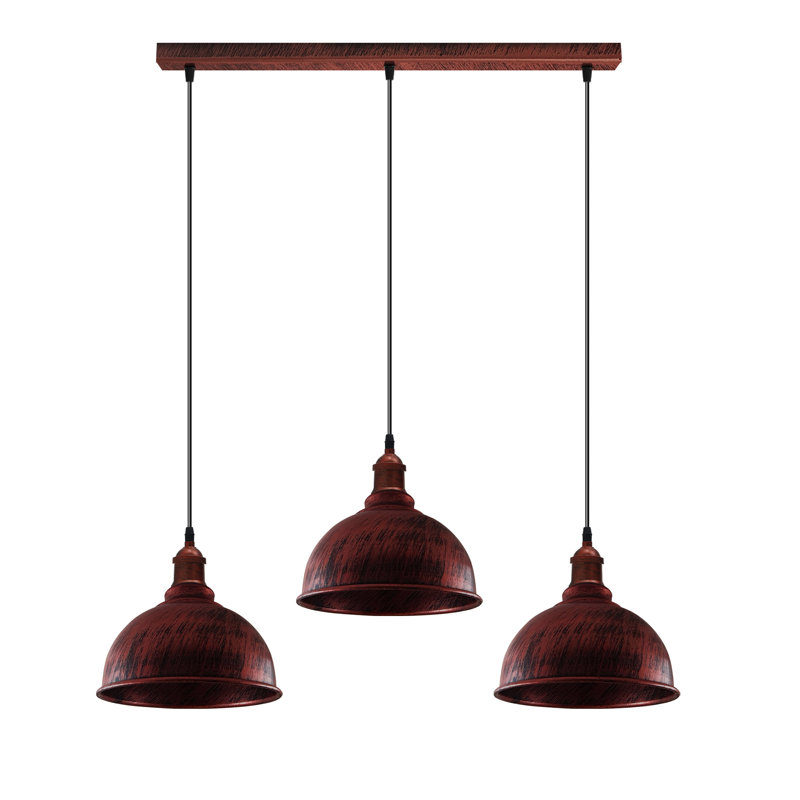 Lenny 3 - Light Rustic Red Kitchen Island Pendant, No