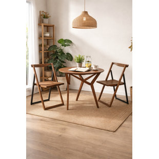 Solid Wood Stackable Folding Chair Folding Chair Set (Set of 2)