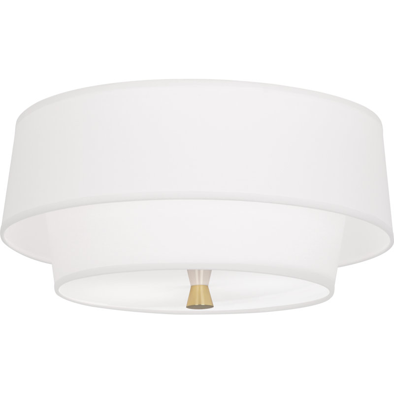 Decker Flush Mount,  Ascot White,  Modern Brass