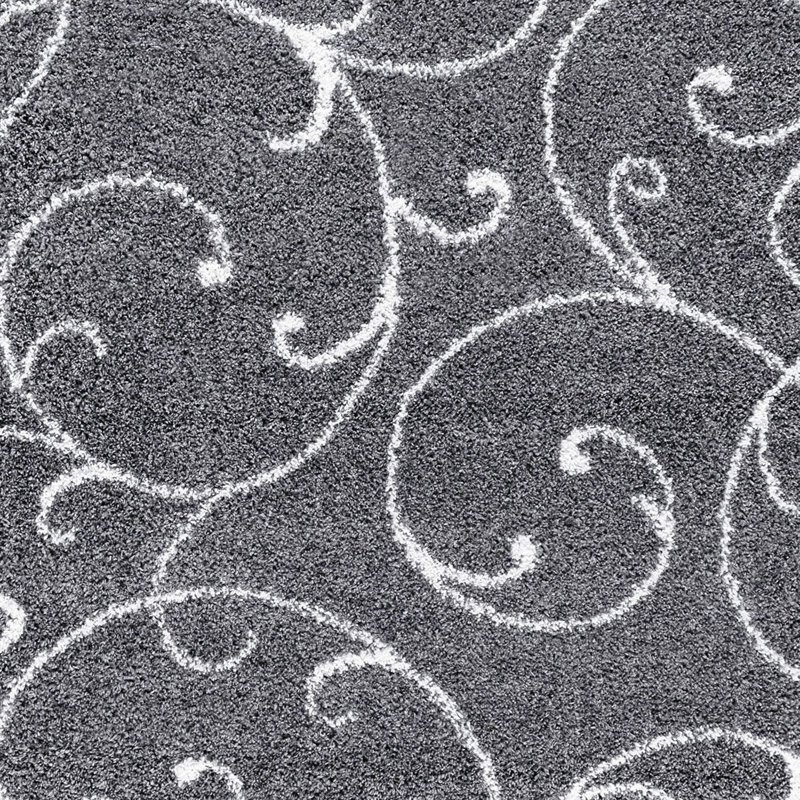 Tapis gris foncé à poils longs Roanoke, Rectangle 8 pi 9 po x 12 pi 2 po