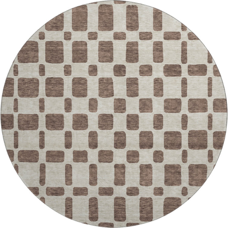 Premium Machine Washable Prisco Brown Rug