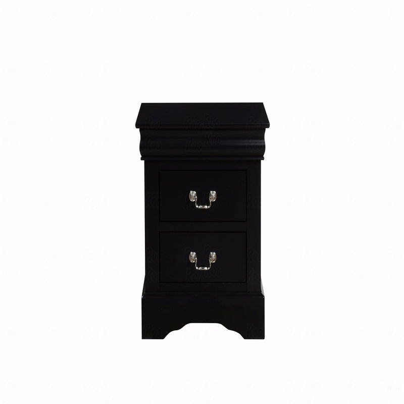Black Finish Philippe Iii Nightstand, Black