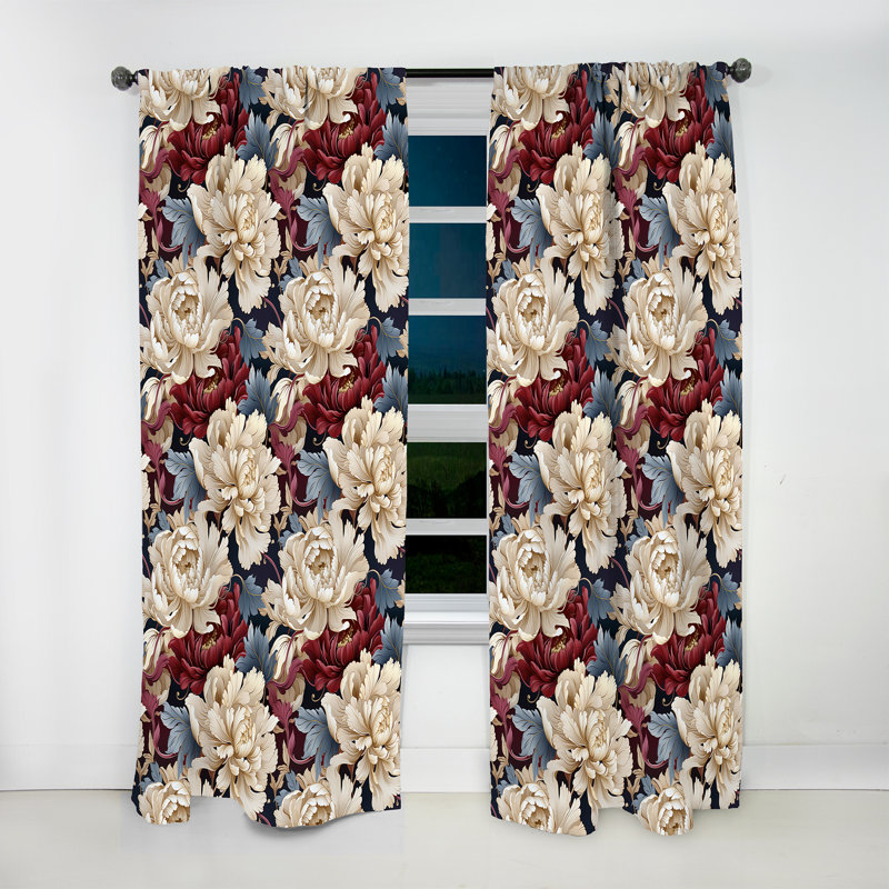 Kimono Whispers I - Rideau oriental - Velours obscurcissant - 1 panneau, L 52 po x L 108 po