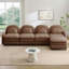 Canapé modulaire Camel en tissu 4 places Teddy