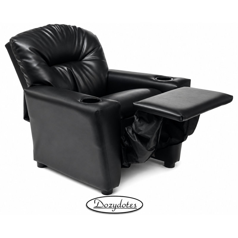 Fauteuil inclinable pour enfants avec porte-gobelet, Noir