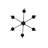 Alax 6 - Light Iron Dimmable Chandelier