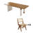 6 - Person Pine Solid Wood Solid Wood Top Three Leg Dining Set-98457312-98457311