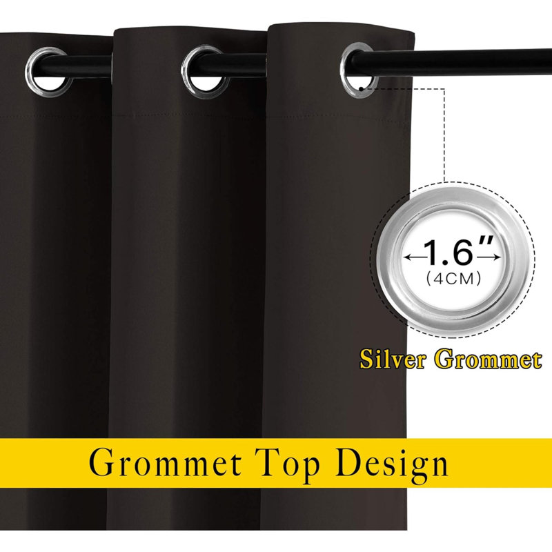 Blackout Curtain Pair, 52" W x 84" L, Dark Brown