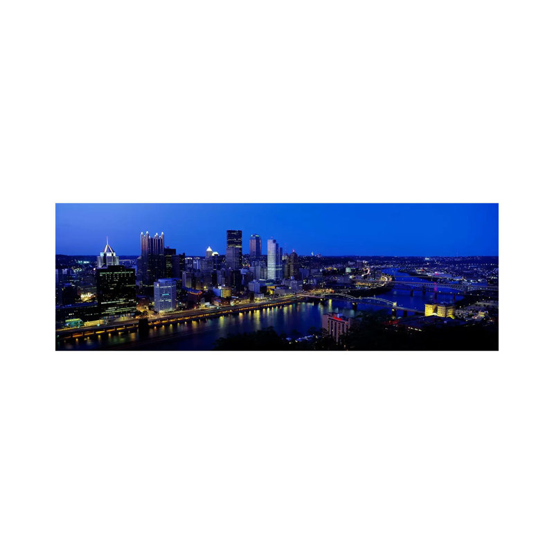 Pittsburgh PA - Wrapped Canvas Panoramic Print, 182.88 cm H x 60.96 cm W