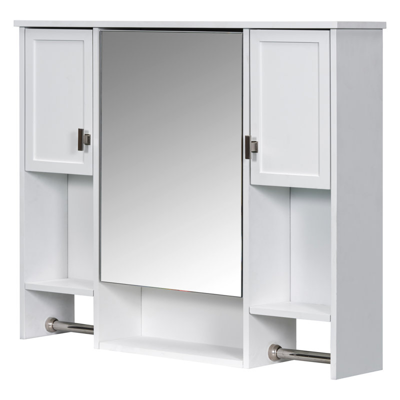 Armoire de salle de bain murale - tablettes dissimulées et rangement élégant au design pratique, Blanc