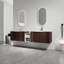 Meuble-lavabo flottant à double paroi avec lavabo en résine blanc