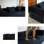 Canapé-lit convertible 77,9 po avec coussin cylindrique - 4-en-1 - Velours côtelé noir-2024686452