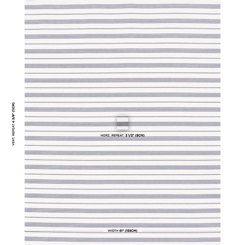 Serra Mesa Indoor/Outdoor Stripe Fabric, Navy