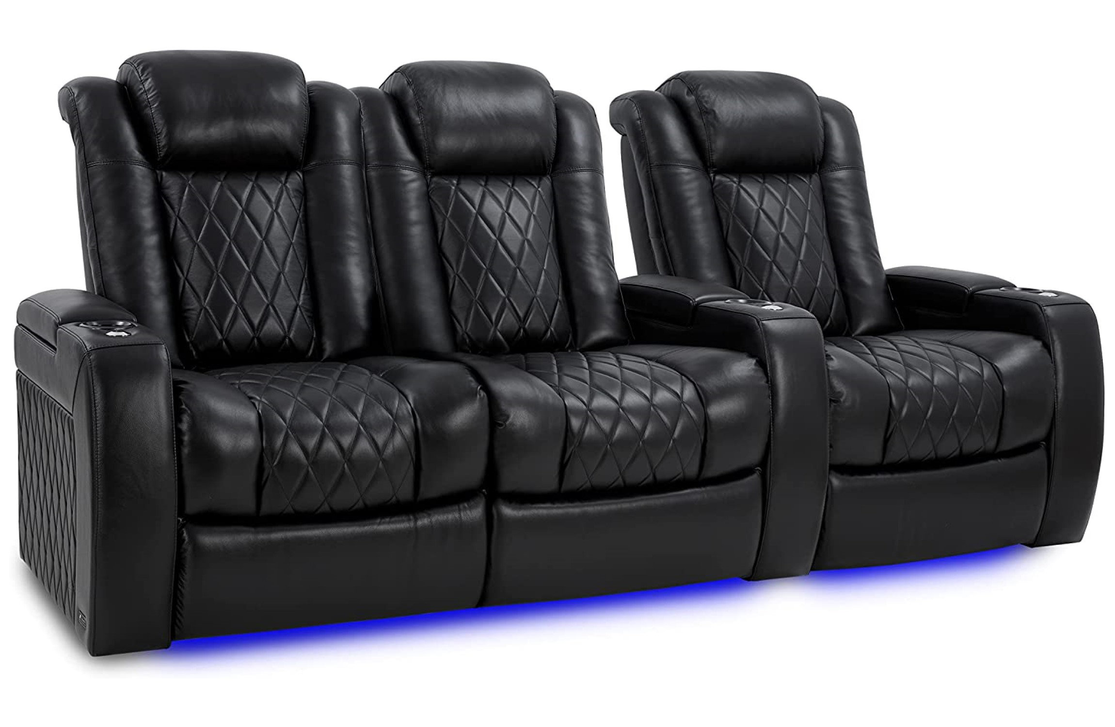 Valencia Theater Seating Tuscany 97'' Wide Genuine Leather Power ...