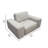 Joa Oversized Modular Chair W Adjustable Back, Light Greige Polyester