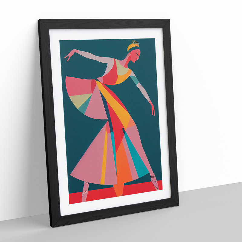 Pop Art Ballerina No.4 - Single Picture Frame Print, 64cm H x 46cm W, Black